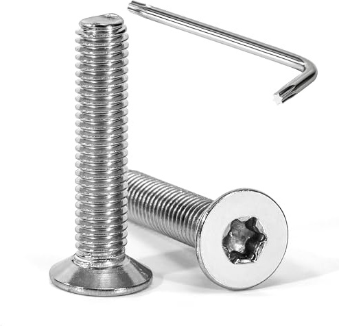 Tunejoy 20 Stück Senkkopfschrauben Torx M8 x 40 mm Senkschrauben Edelstahl A2 V2A Maschinenschrauben Senkkopf Innensechskant Vollgewinde mit T40 Inbusschlüssel