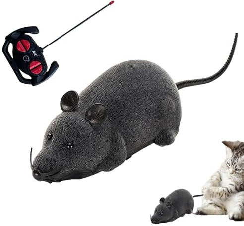 RC Elektronische Mäuse Katzenspielzeug - Fernbedienung Bewegung Bewegungs Spielzeug, Interaktive Beflockung Mäuse | Lustiges Haustierspielzeug für Katzen, Realistische Bewegliche Mäuse, Elektronisches