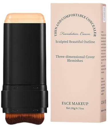 barra de contorno, barra correctora | Base en barra mate con brocha Base en barra natural - Barras de contorno, base de acabado ligero para nariz, frente, mejillas, día de la madre, oficinas