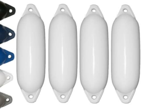 12skipper Lot de 4 pare-fendards Majoni Fender Star 15 Long Fender - blanc