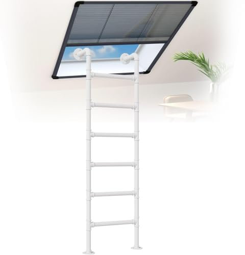 Hochbett Leiter Leiter Hochbettleiter mit 4–8 Sprossen, gerade, für Fensterschacht, robuste Ausstiegsleiter, Feuerleiter für den Keller, Tragkraft 136 kg, schmiedeeiserne Leiter für Wand-/B
