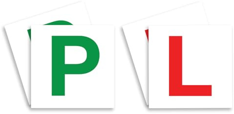 ARVO 4 Pack Magnetic L & P Plates for Cars – Strong & Thick Learner Plates – No Melting, No Blow Off, Easy to Move Without Scratching Paint – 178mm x 178mm UK Road Legal Driver Signs