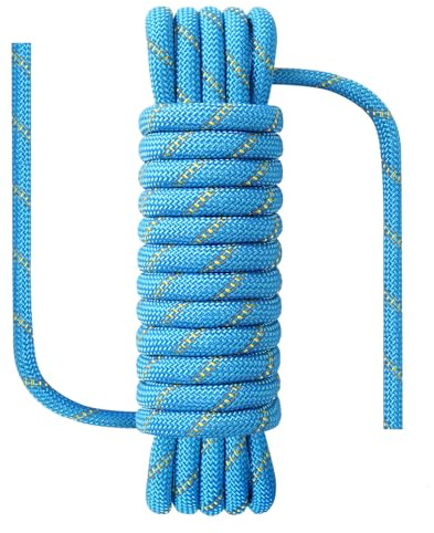 NorthPada Nylon/Polyester Outdoor Climbing Rope, 10mm x 5 Meters, Reflective Blue, Floating, for Climbing, Arborist, Swing, Boating, Marine, Fishing, Rafting, Hiking, Hunting, Tree
