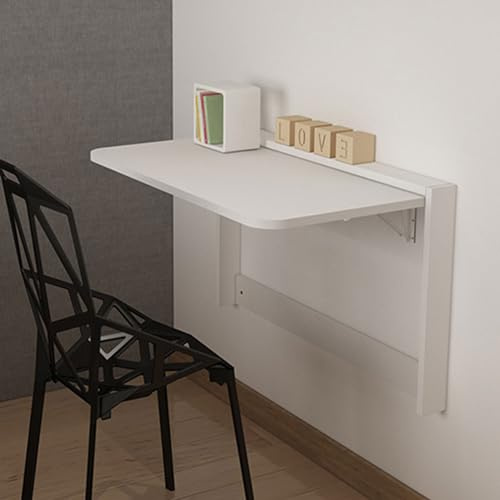 Faltbarer Wandtisch – platzsparende Küchenmöbel, versteckter multifunktionaler Klapp-Schreibtisch für kleine Räume, ideal für Ess- und Computergebrauch in Wohnungen, Büros und Küchen (Farbe: Weiß)