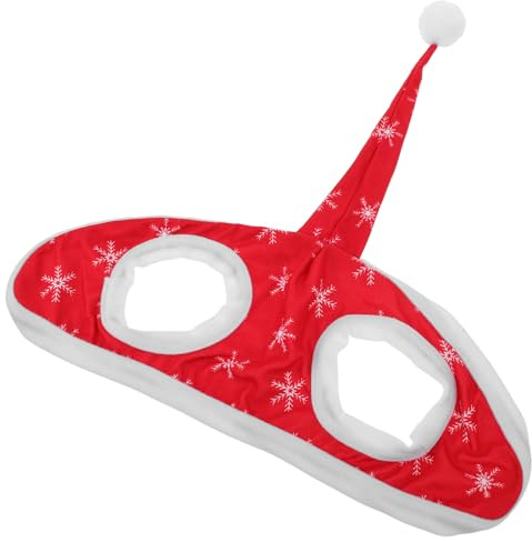 Supvox Weihnachtsmütze mit Pferdeohren: Rotes Schneeflocken-Stirnband mit Weihnachtsmannmotiv – Weihnachtskostüm-Accessoire für Pferde – Winter-Foto-Requisite für Neujahrsfeiern