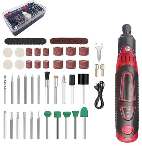 Kit utensile rotante senza fili, incisore ricaricabile a 3 velocità con porta Type-C per lucidatura, levigatura e foratura, utensile multifunzione fai da te per metallo, legno e plastica C