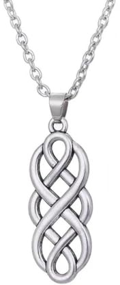 Vintage Love Celtics Knoten-Anhänger-Halskette, silberfarben, Lange Kette, Triquetra-Halskette für Frauen, Schmuck, Geschenk