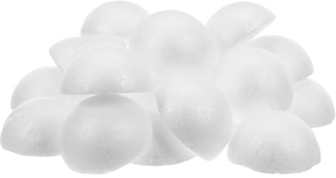 JOINPAYA Mezze Sfere in Schiuma Bianca 70 Pezzi, 5cm per Hobby | Lavorazione Fai da Te Domestica, Superficie Liscia, Facili da Dipingere e Incollare, Uso Artigianale
