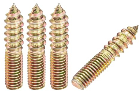 Kozelo 10pcs Hanger Bolts M8-1.25x40 Colored Zinc Coated | Double Headed Self Tapping Wood to Machine Bolts,Carbon Steel,For Wood Product Assembly & Repair