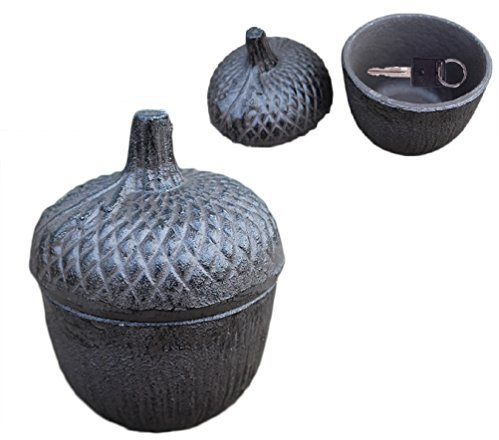 Greek Art Trädgårdsdekoration tallkotte gjutjärn nyckelgömma sten avledning säker nyckel yttre gömma A-nyckelhållare säkert dölja dina reservnycklar för utomhusträdgård eller gård, geocaching