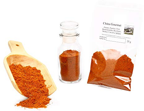 China Gourmet Gewürzmischung mit Chili, Premium China Würzer, Wok Gewürze, chinesisch Essen mit Boxhornklee, für Asia Nudeln, glutenfrei, 25g
