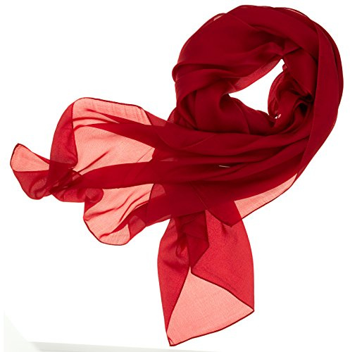 DOLCE ABBRACCIO by RiemTEX ® Schal Damen LADY SUNSHINE Seidentuch Tücher mit hohem Seidenanteil Pashmina Stola Tuch im satten Rot Halstuch Kopftuch Damen Seidenschal Elegante Schals (Rubinrot)