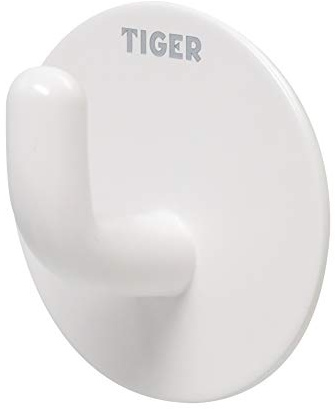 Tiger Rondo Haken, Edelstahl, Farbe: Weiß, einfache Montage durch kleben