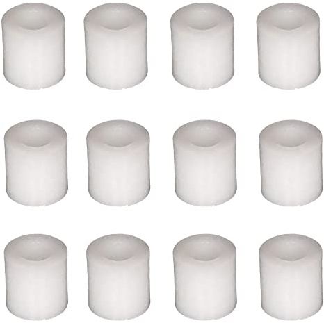 Distanziatori M4 x 10 mm in nylon bianco, rondelle distanziali in plastica, diametro esterno 8 mm (confezione da 12)