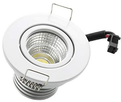 Foco LED empotrable orientable spot 3 W punto luz escaparate escaleras IP20 agujero 45 mm 4000 K color blanco