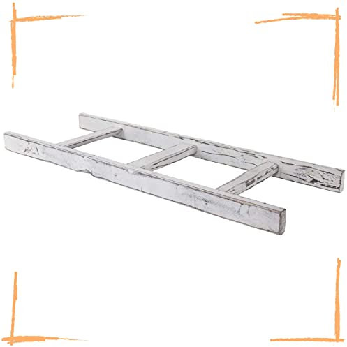 Leiter Holz, Kleiderleiter, Handtuchhalter, Kleiderständer, Dekoleiter _ Altes Holz Deko Holzleiter (100cm GrauVintage)