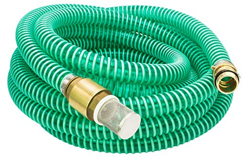 AWM Ansauggarnitur 1 Zoll (25 mm) Saugschlauch Sauggarnitur Saugschlauchgarnitur Pumpenschlauch (7 Meter, Grün/Konisch Messing)