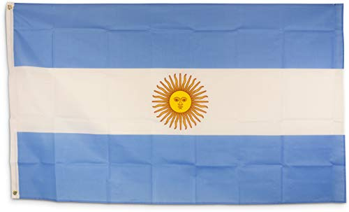 Bandiera federale e nazionale in materiale resistente alle intemperie con occhielli in metallo, bandiera e bandiera (Argentina) 150 x 90 cm