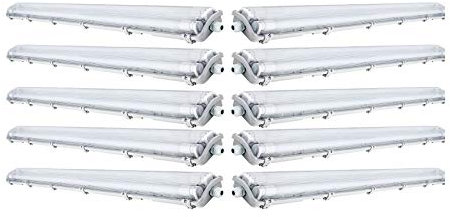 10x G13 LED Feuchtraumleuchte 2x T8 LED, 36W 3600LM 120cm, IP65 LED Feuchtraumwanneneuchte, LED Wannenleuchte Leuchtstofflampe, Neutralweiss CRI80 (10_120NW)