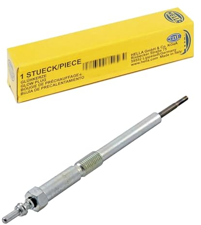 HELLA 8EG 008 498-691 Glühkerze - SW: 12mm - Glühkerzenausf.: leistungsoptimiert - Stecker: Rundstecker