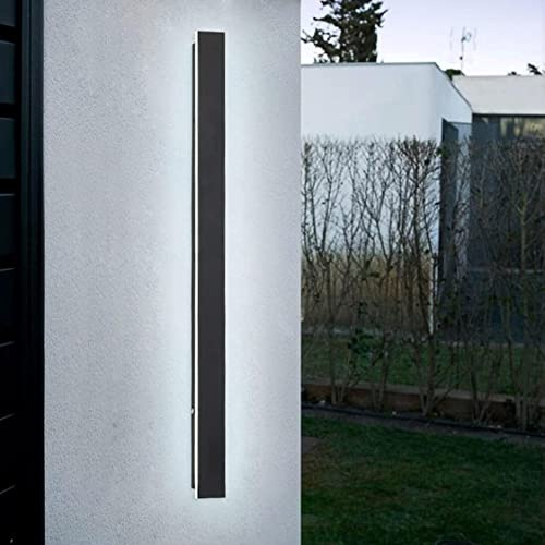 HMAKGG LED Außenwandleuchte Anthrazit, IP65 Wasserdicht Wandleuchte Aussen Modern Superhell Wandlampe Aussen für Gärten, Terrassen, Außenwände, Kaltweiß 6000K,19w/60cm,30w/100cm