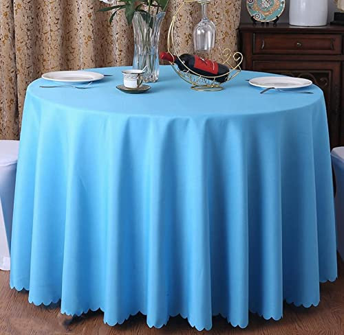 24 Farben Hochzeit Tischdecke Tischdecke Polyester Tischwäsche Hotel Bankett Runde Tische Dekoration,Türkis,340cm Rund