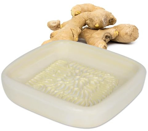 ANCKERAMIC® Ceramico - Rallador de cerámica hecho a mano como rallador de nuez moscada, rallador de ajo, rallador de jengibre, plato de cerámica diseñado en Finlandia (vainilla)