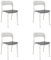 resol GARBAR ONA Set 4 Silla Interior, Exterior | jardín, terraza, balcón, Salon, Cocina, Comedor | diseño, Ligero, apilable | Blanco - Gris Oscuro
