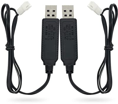Charger Replacement for Carrera Mario Remote Control RC Car Battery, USB Charging Cable Cord 2 ft (2-Pack) - PDEEY