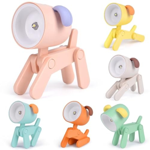 6 Stück Cartoon Mini Nachtlicht, Faltbare Nachtlese Buchlampen,Tragbare Mini Cartoon Tiere Tischlampe Verstellbarer Telefonständer,Niedliche Tier-Schreibtischlampe Für Kinder Studenten Geschenk