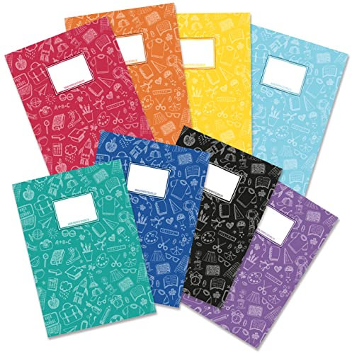 Papierdrachen 8 hochwertige Heftumschläge aus Papier für Kinder | DIN A4| Motiv Scribble - Heftschoner ideal für die Schule - Heftumschlag 250g/m² - Set Nummer 6