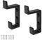 GEBAUM 2 Piezas Ganchos para Toallas Montaje en Pared, Ganchos Dobles Gancho de Aluminio Espacial, Acabado Negro mate Para Baño, Cocina, Pasillo