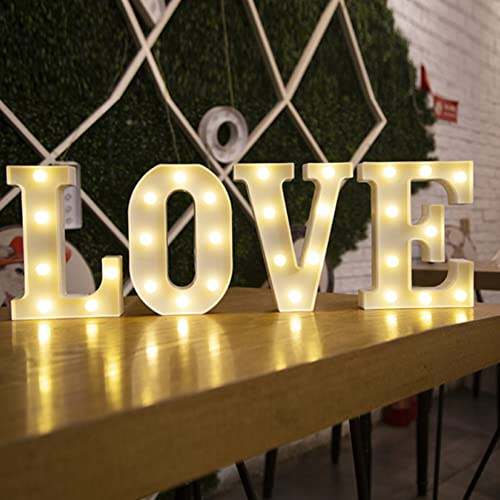 Creperture Love Enseigne lumineuse à LED Lettre, 22cm LED Décoration de Mariage Lampe Led Lettrage Sign Alimentation par Piles Lumières pour Extérieur, Intérieur, Bar, Fête, Fiançailles Cadeau