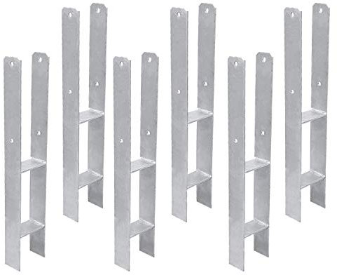Daromigo H-Pfostenanker 600x60x101mm H-Pfostenträger 10 Stück H-anker für Zaun und Gewächshaus Pfosten mit Befestigungsmaterial Materialstärke 5mm