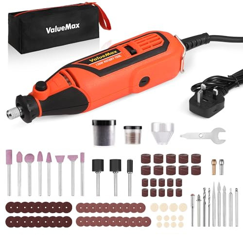 ValueMax Rotary Tool Kit, 130W Powerful Rotary Multi Tool with Variable Speed, Mini Grinder Set with 119pcs Accessories for Craft Projects and DIY, Engraving, Cutting, Sanding, Polishing