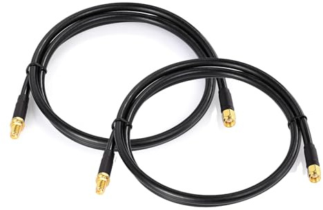 Bingfu RP-SMA WLAN Kabel 1 m RP-SMA Stecker auf Buchse ALSR240 Kabel | 2 Stück Verlustarmes Antennenverlängerungskabel für PCIe WLAN-Karten, WiFi Adapter, Router-Gateway und Außenantennen