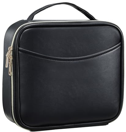 Make up Tasche Make up Koffer Kosmetiktasche Kosmetikkoffer Schminktasche Schminkkoffer Make up Organizer Tasche Make up Bag,PU Leder schwarz