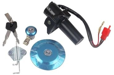 TBUOIUE Tankverschluss Für Y&amaha YBR250 YBR YS YS250 Motorrad Zündschloss Tür Set Gas Kraftstoff Tank Kappe Sitz Schlüssel Abdeckung