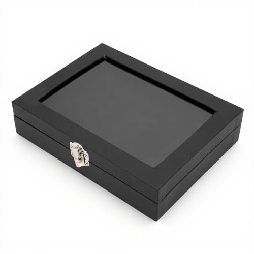 EIMSOAH Vitrina de Gran Capacidad para Pines, Cubierta Transparente, Caja de Almacenamiento de Insignias a Prueba de Polvo, Caja de Almacenamiento de Joyas con Marco de Caja de Sombra (S