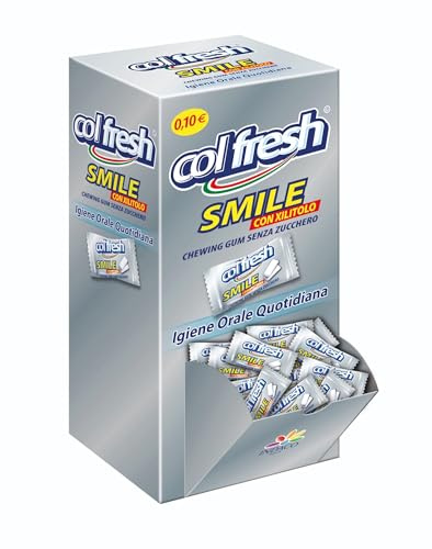 Gomme da Masticare COL FRESH | Bocca da 200pz Incartate Singolarmente | Blu Ice | X-Tra Mint | Smile (200pz, Smile)