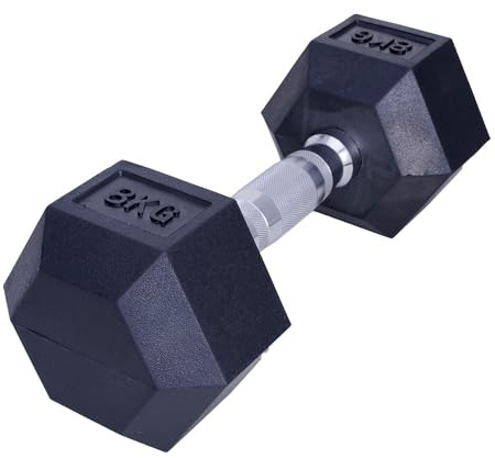 ForzaFit Sechskant Kurzhantel - Hexagon Dumbbells aus Gummi und Stahl (b) 2x 8 kg)