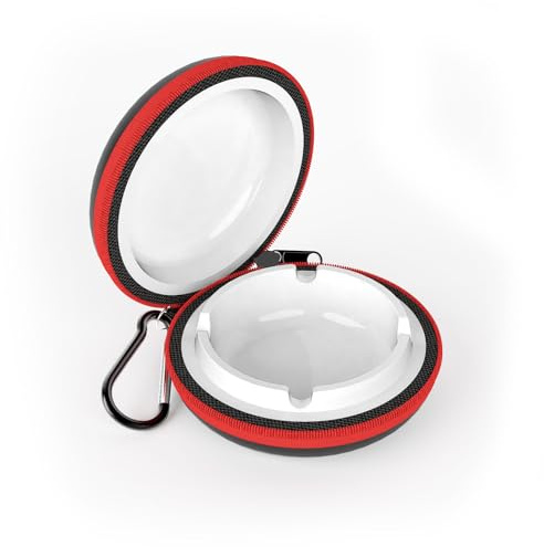 Juspota Posacenere Portatile, Cerniera Portacenere Tascabile in Metallo Sigillato Antiodore con Portachiavi per Viaggi, Fumatori, Escursioni, Rosso