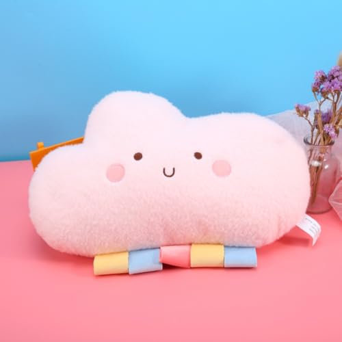 Kuschel Kissen Wolken,Wolkenkissen, Cartoon-Wolkenform, Flauschige Weiche Kuschelkissen Deko Kissen Wolke Form,Taillenstützkissen, Stuhlkissen, Rückenkissen für Schlafzimmer, Büro, Auto (Rosa)