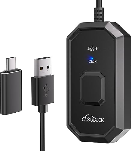 Wotbcg Mouse Jiggler, 2 in 1 Mouse Clicker & Maus Beweger Nicht Nachweisbar USB Maus Jiggler mit USB C Adapter für Computer, Laptop, PC, Simulierte Mausbewegungen Plug & Play
