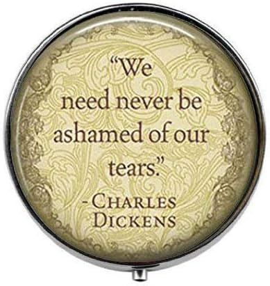 Boîte à pilules en verre avec inscription « We Need Never Be Ashamed of Our Tears »