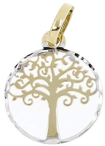 Ciondolo Albero della Vita in Oro Giallo e Bianco