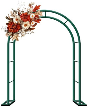 Arche de jardin en fer forgé pour plantes grimpantes Décoration de mariage Différentes tailles 80 cm à 350 cm Finition verte et design élégant