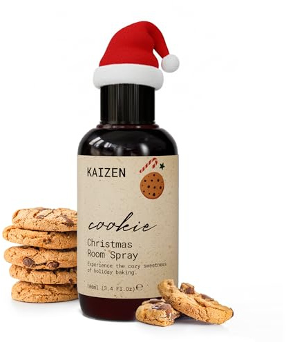 Kaizen® Duftspray Weihnachten – Cookie Christmas Raumduft 100ml | Raumspray Weihnachtsduft mit Vanille & Karamell | Weihnachtsspray für gemütliche Winterstimmung