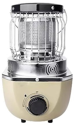 Chauffage Exterieur Chauffage Terrasse Pellet 2700 W Chauffage Gaz Camping Portable Autonome Fabriqué en Acier Inoxydable Puissance Réglable Intérieur Et Extérieur(Khaki)