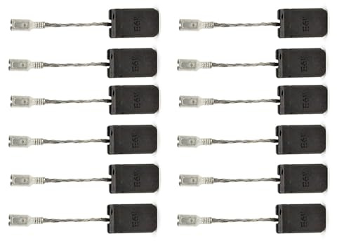 Lawnoval Escobillas de carbono de 17 x 10 x 5 mm, piezas de repuesto compatibles con amoladora angular Bosch GWS 1000/1100/1400/10/11/14/15-125, material de carbono y metal, paquete de 12